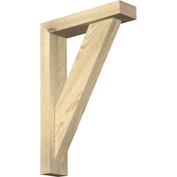 Ekena Millwork Traditional Block Rough Sawn Bracket w/ Offset Brace, Douglas Fir, 4"W x 16"D x 24"H BKT0402X16X24TRA05RDF - main